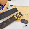 LV Men's Belt, Latest Design, ZP Molded, Monogram Canvas Fabric, Genuine Cowhide Leather, Heavy-Duty Steel Buckle, 4.0cm Width