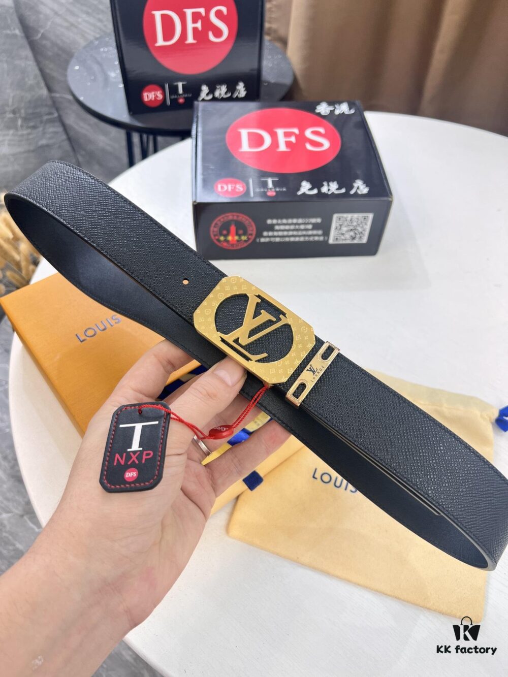 Top-Tier Louis Vuitton LV Belt, Genuine French Water-Grain Calfskin, 3.8cm Width, Original Hong Kong Duty-Free T Gift Box, NXP RFID Chip (Verifiable on Official Website), Premium Stainless Steel Hardware