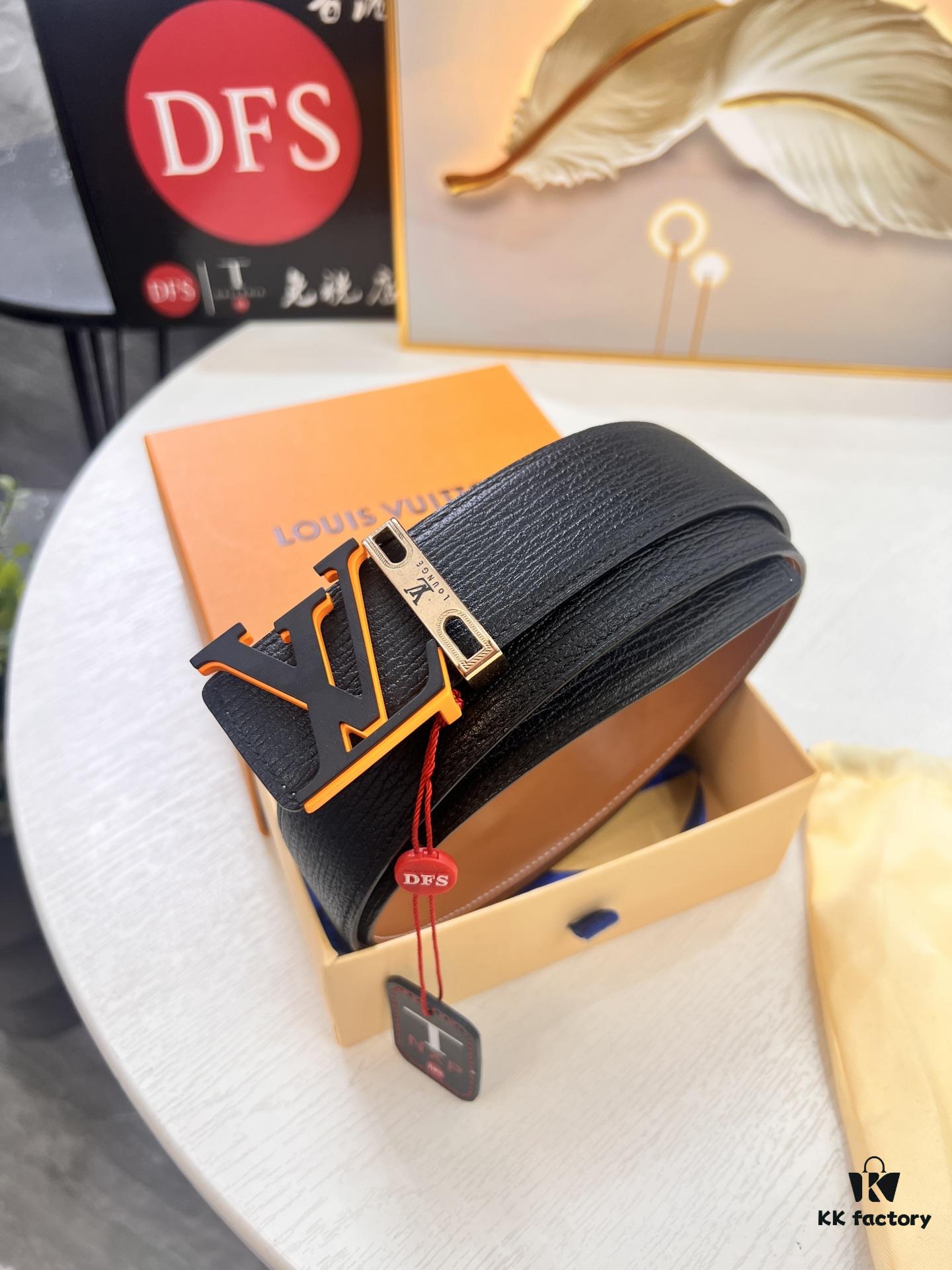 Top-Tier Louis Vuitton LV Belt, Genuine First-Layer French Calfskin, 3.8cm Width, Original Factory Premium Duty-Free Hong Kong Gift Box, NXP RFID Tag (Verifiable on Official Website), Stainless Steel Hardware