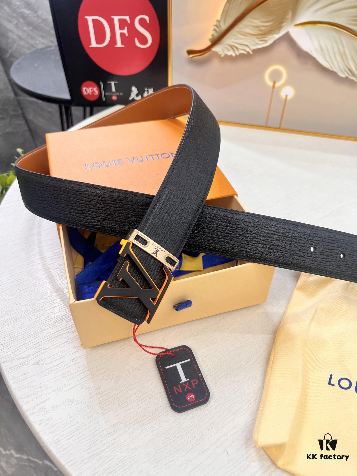 Top-Tier Louis Vuitton LV Belt, Genuine First-Layer French Calfskin, 3.8cm Width, Original Factory Premium Duty-Free Hong Kong Gift Box, NXP RFID Tag (Verifiable on Official Website), Stainless Steel Hardware