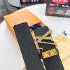 Top-Tier Louis Vuitton LV Pattern Belt, Genuine Full-Grain Calfskin with NXP Smart Chip, 3.8cm Width, Hong Kong Duty-Free Gift Box