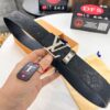 LV-Style Top-Tier Leather Belt, Hong Kong Duty-Free Original Gift Box, Full-Grain Calfskin with NXP RFID Chip, 3.8cm Width