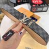 LV Men's Belt, New Arrival, High-End Custom Leather, ZP Synchronized, Original Factory Plaid Imported Fabric, Full Grain Suede Cowhide, Corroded Letter Hardware, 3.8cm Width