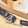LV Men's Belt, New Arrival, High-End Custom Leather, ZP Synchronized, Original Factory Plaid Imported Fabric, Full Grain Suede Cowhide, Corroded Letter Hardware, 3.8cm Width