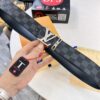 Louis Vuitton LV Men's Belt, Latest Design, ZP Molded, Matching Monogram Fabric, Full-Grain Cowhide Leather, Heavy-Duty Stainless Steel Buckle, 4.0cm Width