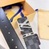 Louis Vuitton LV Men's Belt, Latest Design, ZP Molded, Matching Monogram Fabric, Full-Grain Cowhide Leather, Heavy-Duty Stainless Steel Buckle, 4.0cm Width