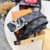 Louis Vuitton LV Men's Belt, Latest Design, ZP Molded, Matching Monogram Fabric, Full-Grain Cowhide Leather, Heavy-Duty Stainless Steel Buckle, 4.0cm Width