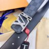 Louis Vuitton LV Men's Belt, Latest Design, ZP Molded, Matching Monogram Fabric, Full-Grain Cowhide Leather, Heavy-Duty Stainless Steel Buckle, 4.0cm Width