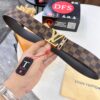 LV Men's Belt, ZP Molded New Style, Genuine Leather, 4.0cm Width, High-Quality with NXP Anti-Counterfeit Chip