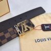 LV Men's Belt, ZP Molded New Style, Genuine Leather, 4.0cm Width, High-Quality with NXP Anti-Counterfeit Chip