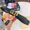 Louis Vuitton Automatic Buckle Belt, Premium Cowhide, Imported Top Layer Leather with Grid Pattern, Fine Grain Leather, 3.5cm Width, Top-Quality Business Formal Belt