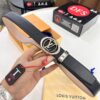 Louis Vuitton Belt, Top-Quality Business Leather Belt with Lv Stainless Steel Hardware, 3.5 cm Width
