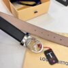 Louis Vuitton Belt, Top-Quality Business Leather Belt with Lv Stainless Steel Hardware, 3.5 cm Width