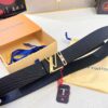 Arrival 🎺🎺 LV Men's Belt, 2-Letter Interior Buckle, Imported Elephant Texture Full-Grain Cowhide, Plain Weave Full-Grain Leather Bottom, Trendy Brand 3.8cm Available on Official Website, Top Quality with Authentication Support