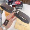 Arrival of Louis Vuitton LV Men's Belt, ZP Mold Design, Imported Genuine Original Print, Full-Grain Calfskin Leather, Reversible Double-Sided Use, 3.8cm Width