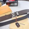 Arrival of Louis Vuitton LV Men's Belt, ZP Mold Design, Imported Genuine Original Print, Full-Grain Calfskin Leather, Reversible Double-Sided Use, 3.8cm Width