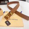 LV Men's Belt Arrival, Genuine Photos, ZP Mold Design, Imported Original Factory Print, Full-Grain Cowhide Leather, Refined Metal Letters, Reversible Double-Sided Use, 3.8cm Width