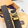 Top-Tier LV Louis Vuitton L-Logo Polished Stainless Steel Buckle Belt - Imported French Cross-Grain Top-Layer Cowhide, 3.8cm Width, NFC Chip Verified Authenticity (Original Box & Tag Included)