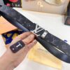 Louis Vuitton LV Men's Belt, Latest Design, ZP Molded, Full-Grain Cowhide Leather, Stainless Steel Buckle with Rhinestone Inlay, 4.0cm Width