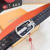 LV Men's Belt - Original Imported Woven Full-Grain Leather, Double-Sided Use, Steel Hardware with Inner Letters, 3.8cm Width