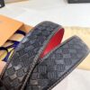 Louis Vuitton LV Men's Belt, Woven Top-Layer Leather, Slim Grain Calfskin, Steel Hardware with Double-Sided Design, 3.8cm Width