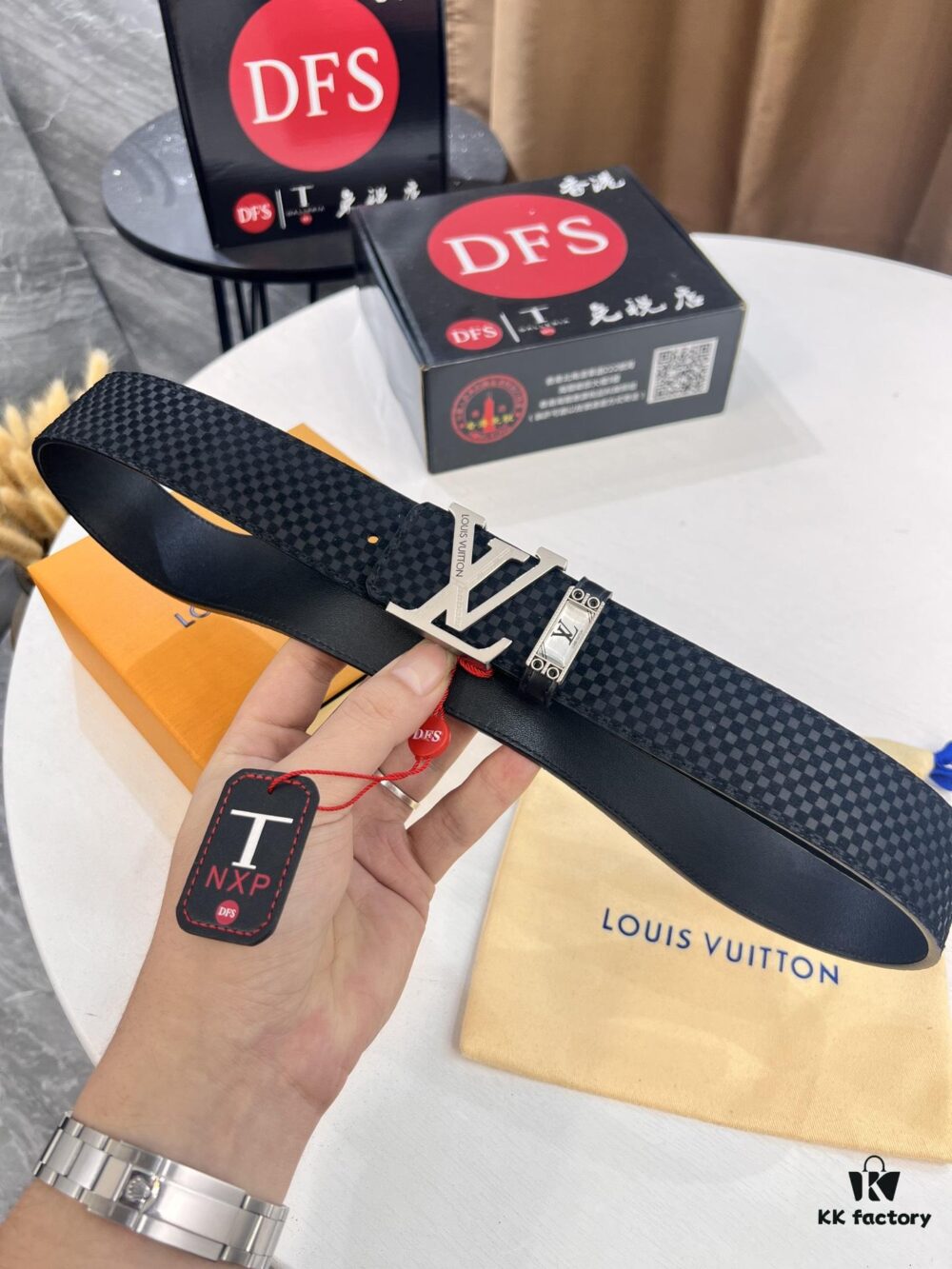 Top-Tier Belt, Original Factory Premium Hong Kong Duty-Free T Gift Box (NXP Hang Tag with Authentic Website-Recognizable Chip, Genuine Anti-Counterfeit Technology)