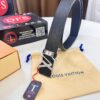 Top-Tier LV Louis Vuitton L-Logo Polished Stainless Steel Buckle Belt - Imported French Cross-Grain Top-Layer Calfskin, 3.8cm Width, Authentic NXP Chip & Official Anti-Counterfeit Verification