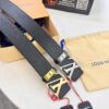 Top-Tier LV Louis Vuitton L-Logo Polished Stainless Steel Buckle Belt - Genuine Cross-Grain French Calfskin, 3.8cm Width, with NXP Anti-Counterfeit Chip (Original Box)