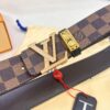 LV Men's Belt Louis Vuitton Latest Style ZP Synchronized Monogram Fabric Top Quality Genuine Leather 4.0cm Steel Buckle