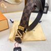 LV Men's Belt Louis Vuitton Latest Style ZP Synchronized Monogram Fabric Top Quality Genuine Leather 4.0cm Steel Buckle