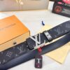 LV Men's Belt Louis Vuitton Latest Design ZP Synchronized Monogram Fabric Top-Quality Cowhide Steel Buckle 4.0cm