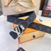LV Men's Belt Louis Vuitton Latest Design ZP Synchronized Monogram Fabric Top-Quality Cowhide Steel Buckle 4.0cm