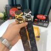 Shop Owner Recommended Trumpet Trumpet Louis Vuitton LV Belt ZP Synchronized New Men's Belt with Imported Monogram Fabric, Original Factory Head Cowhide Plain Low Texture, Reversible Use, Water Ripples Letter Hardware, 3.8cm Width