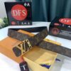 Shop Owner Recommended Trumpet Trumpet Louis Vuitton LV Belt ZP Synchronized New Men's Belt with Imported Monogram Fabric, Original Factory Head Cowhide Plain Weave Low, Reversible Use, Water Ripples Letter Hardware, Width 3.8cm