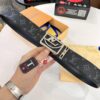 LV Men's Belt Louis Vuitton Latest Style ZP Synchronized Monogram Fabric Top Quality