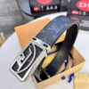 LV Men's Belt Louis Vuitton Latest Style ZP Synchronized Monogram Fabric Top Quality