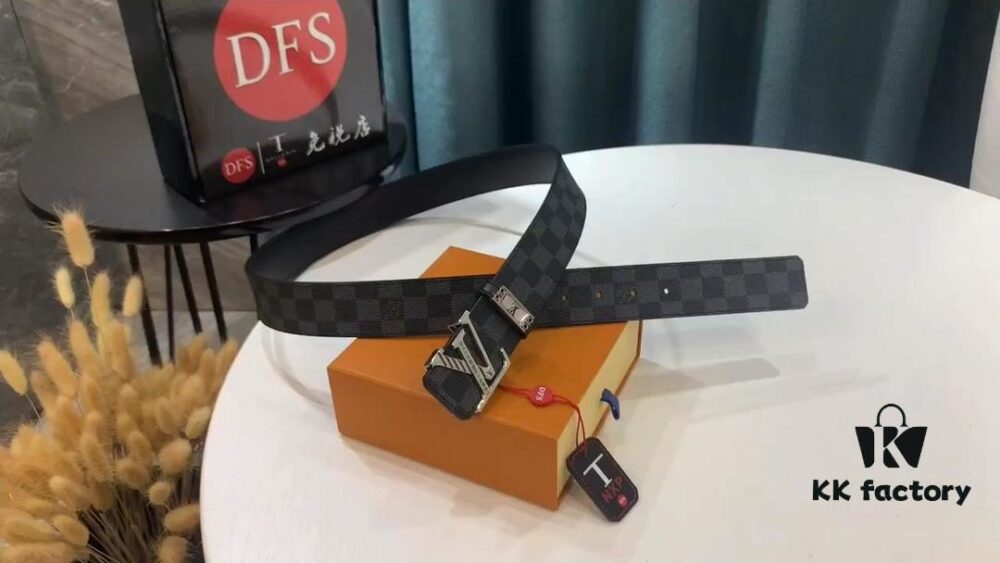 New LV Monogram Checkered Belt, Stylish Casual Style, Available on Official Website