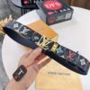 Louis Vuitton LV Men's Belt, 3.8cm Width, Reversible Design, Genuine Top-Layer Cowhide Leather, Original Factory Print, High-Quality Hardware