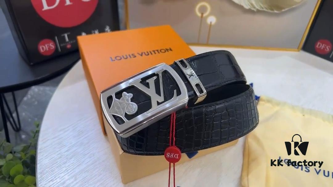 Louis LV Top Grain Crocodile Belly Pattern Leather