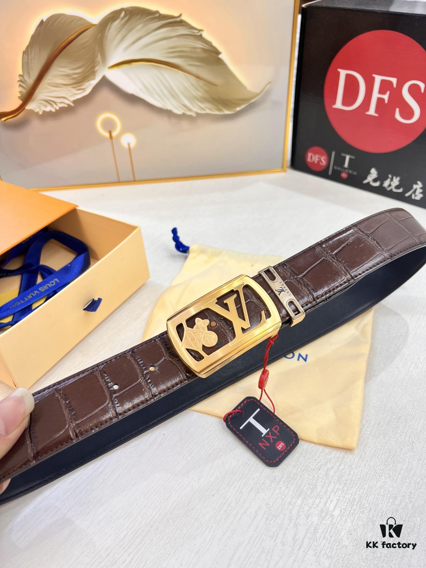 Top-Tier Belt - Original Factory Premium Hong Kong Duty-Free T Gift Box (NXP Hang Tag with Authentic Website-Recognizable Chip, Genuine Anti-Counterfeit)