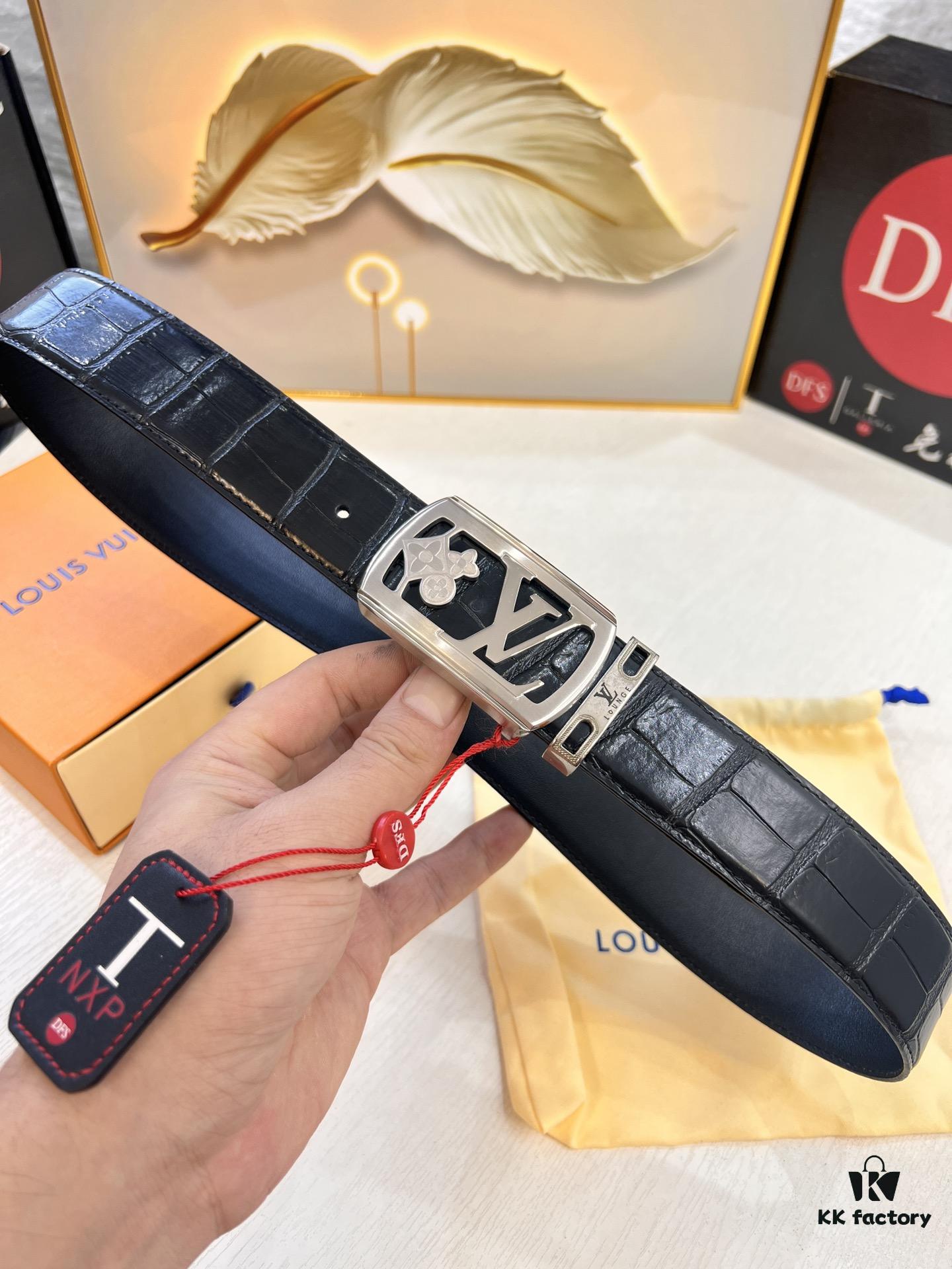 Top-Tier Leather Belt, Original Factory Hong Kong Duty-Free T Gift Box (NXP RFID Tag with Verifiable Anti-Counterfeit Chip)