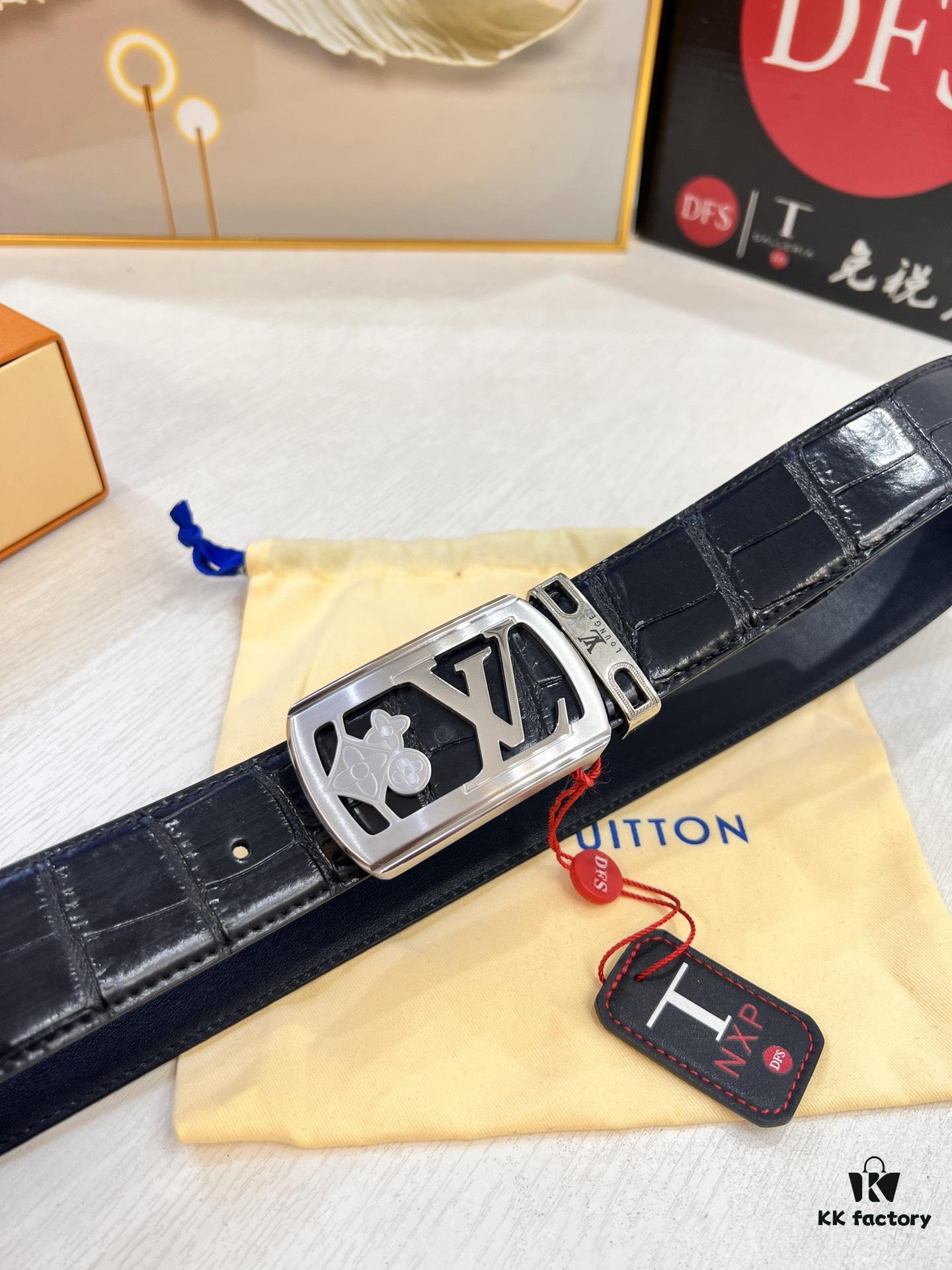 Top-Tier Leather Belt, Original Factory Hong Kong Duty-Free T Gift Box (NXP RFID Tag with Verifiable Anti-Counterfeit Chip)
