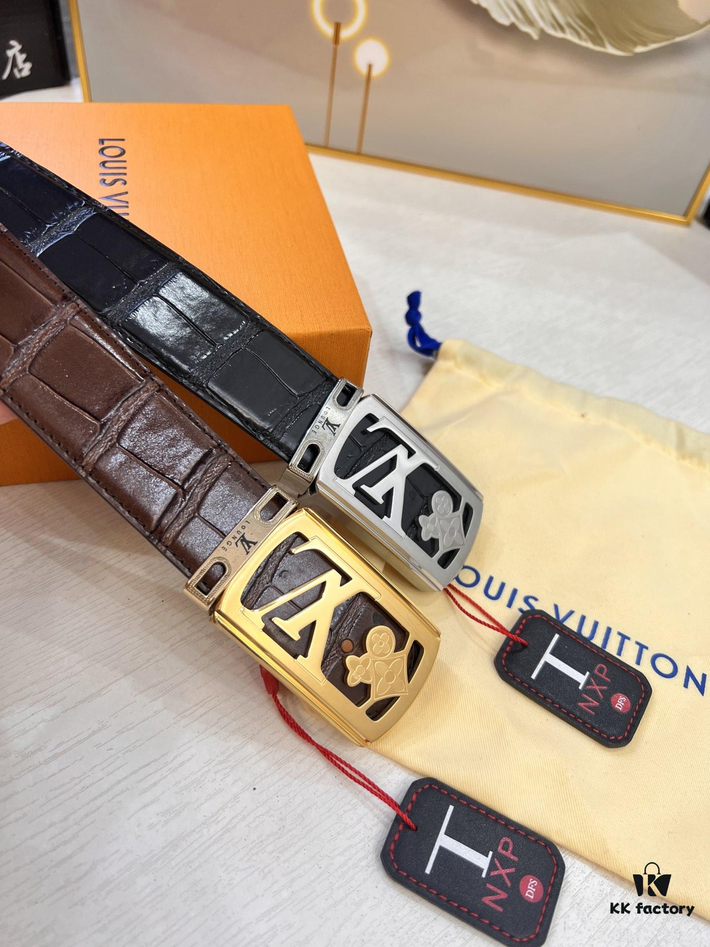 Top-Tier Leather Belt, Original Factory Hong Kong Duty-Free T Gift Box (NXP RFID Tag with Verifiable Anti-Counterfeit Chip)