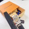 Louis Vuitton Automatic Buckle Belt, Full-Grain Imported Calfskin with Small Grain Cowhide, 3.5cm Width, Top-Quality Business Formal Belt