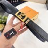 Louis Vuitton Automatic Buckle Belt, Premium Cowhide with Embossed Logo, 3.5cm Width, Top Quality