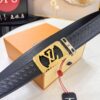 Louis Vuitton Automatic Buckle Belt, Premium Cowhide with Embossed Logo, 3.5cm Width, Top Quality