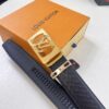Louis Vuitton Automatic Buckle Belt, Premium Cowhide with Embossed Logo, 3.5cm Width, Top Quality