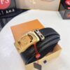 Louis Vuitton Automatic Buckle Belt, Premium Cowhide with Embossed Logo, 3.5cm Width, Top Quality
