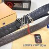 LV Men's Belt - Original Imported Woven Top-Layer Leather, Slim Design with Steel Hardware, Reversible Style, 3.8cm Width