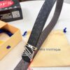 LV Men's Belt - Original Imported Woven Top-Layer Leather, Slim Design with Steel Hardware, Reversible Style, 3.8cm Width
